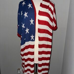 BiBi American Flag Cardigan - Red, White, Blue